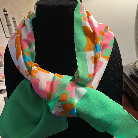 Mod Scarf - Pink, Green, Orange and Blue - Picture 2 of 6